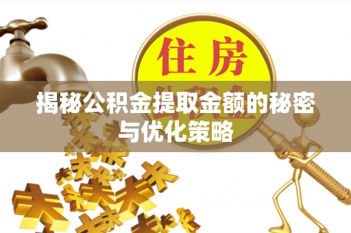 武冈揭秘公积金提取金额的秘密与优化策略